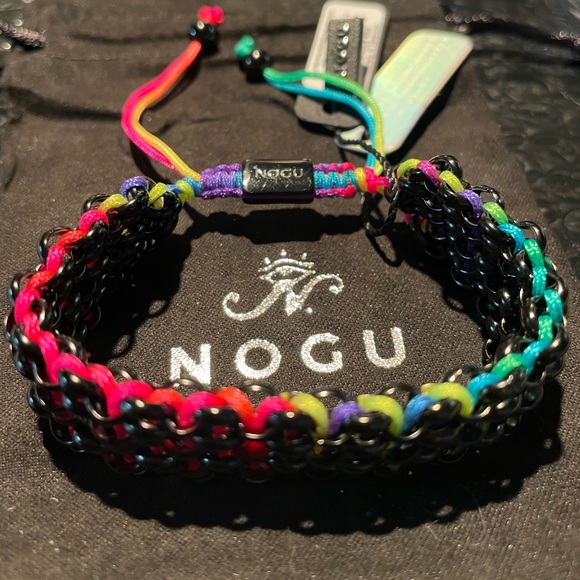 💛❤️ NOGU Deluxe Kismet Spectrum Gunmetal Adjustable Bracelet 💙💜 - Picture 6 of 6